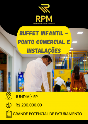 PONTO COMERCIAL E INSTALAÇÕES DE BUFFET INFANTIL EM JUNDIAÍ/SP