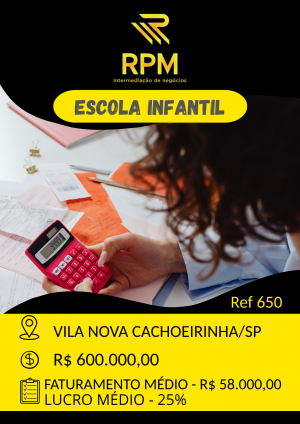 ESCOLA DE EDUCAÇÃO INFANTIL NA VILA NOVA CACHOEIRINHA/SP
